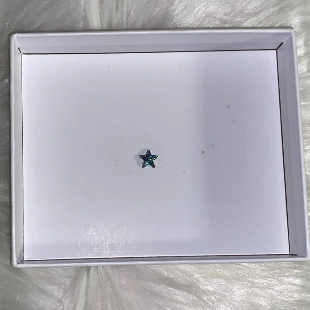 10pcs 3D Nail Charms Blue Multicolor Glitter Large Stars -Made for All Lengths
